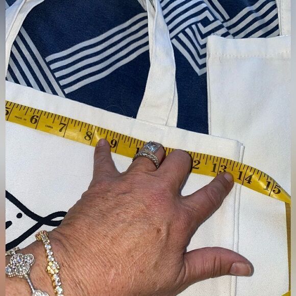 Cotton canvas tote bags (2) in the set. 13.5” x 14”. Perfect hostess gift - Picture 2 of 4